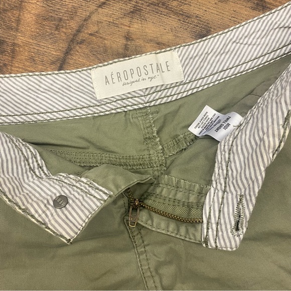 Aeropostale Midi Twill Short Olive Green - Picture 5 of 7